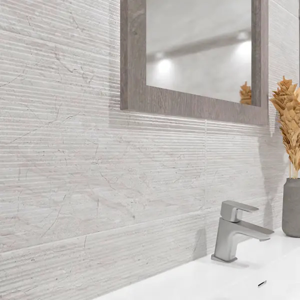 Плитка настенная Azori Portu Perla Strut 31.5x63 см 1.79 м² матовая цвет серый