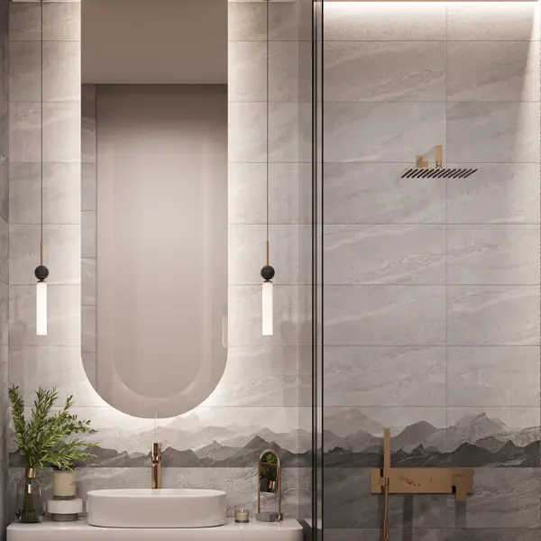 Плитка настенная Gracia Ceramica Фог 25x60 см 1.2 м² матовая с sugar эффектом цвет серый