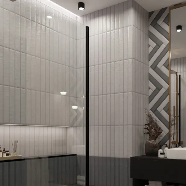 Плитка настенная Керамин Наполи 7 40x6.4 см 0.87 м² матовая цвет белый