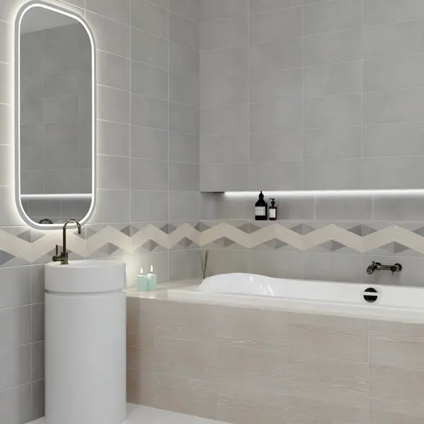 Плитка настенная KREAFORTA Mersey Concrete 20x40 см 1.2 м² матовый цвет графитовый