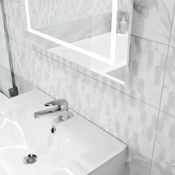 Плитка настенная KREAFORTA Mersey Hexo 20x40 см 1.2 м² матовый цвет серый