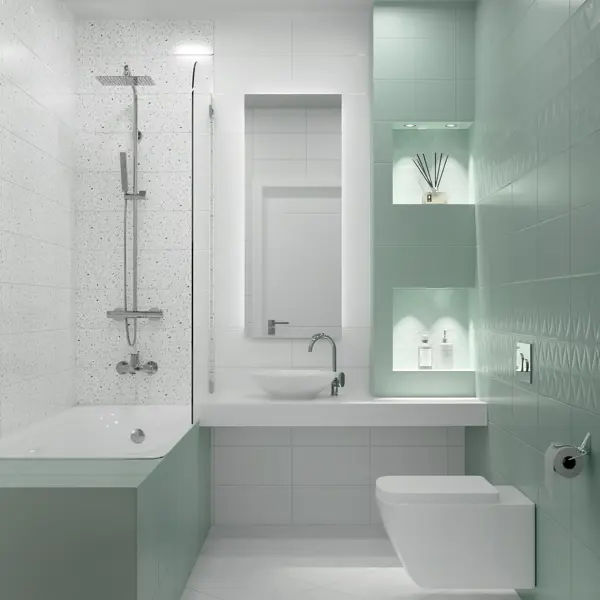 Плитка настенная KREAFORTA Mersey Mono 20x40 см 1.2 м² матовый цвет белый