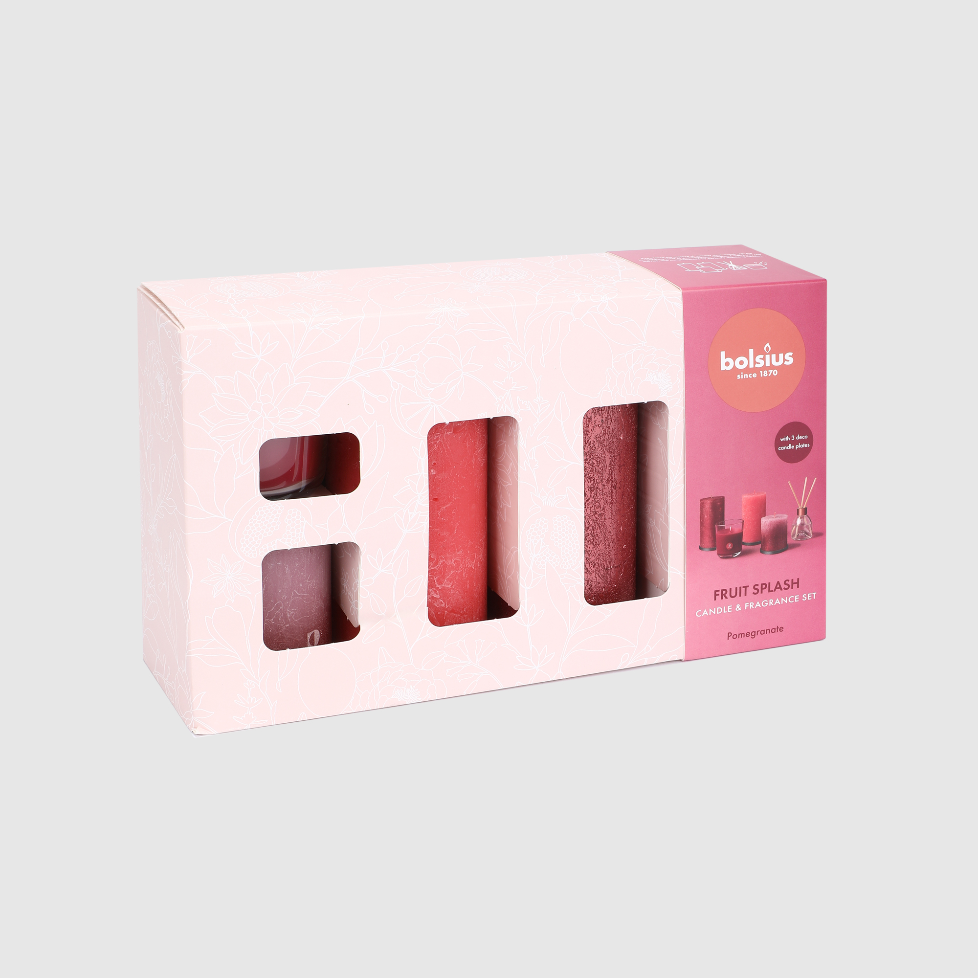 Подарочный набор Bolsius fruit splash 4 свечи и аромадиффузор