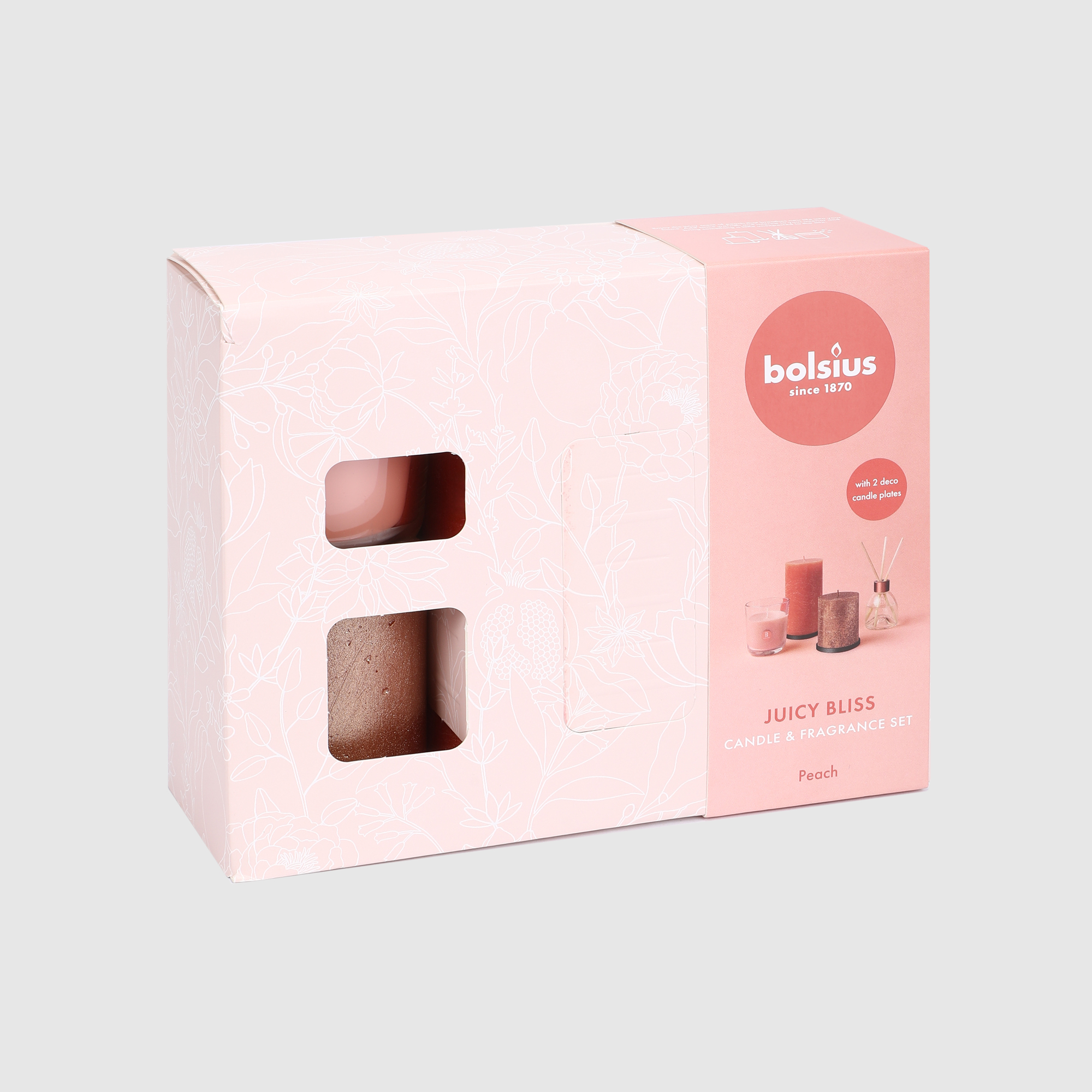 Подарочный набор Bolsius juicy bliss 3 свечи и аромадиффузор