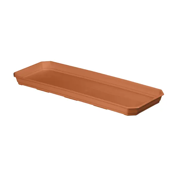Поддон для балконного ящика Homver 40 см, 37x14x2.4 см, пластик, терракотовый