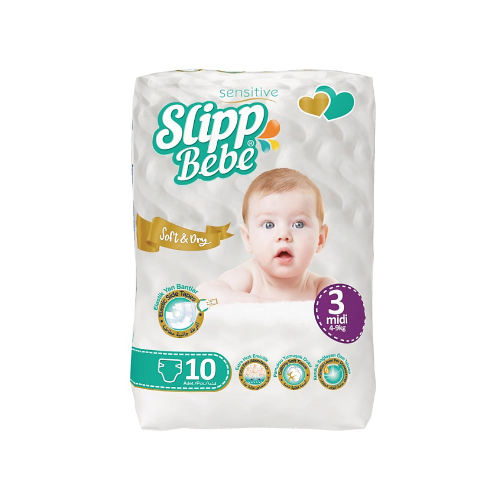 Подгузники Slipp Bebe № 3 (4-9 кг) 10 шт