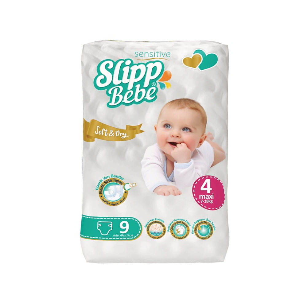 Подгузники Slipp Bebe № 4 (7-18 кг) 9 шт