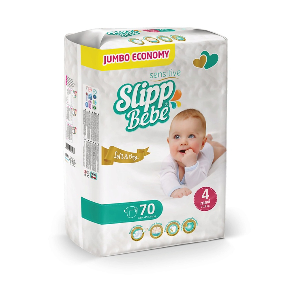 Подгузники Slipp Bebe Jumbo № 4 (7-18 кг) 70 шт