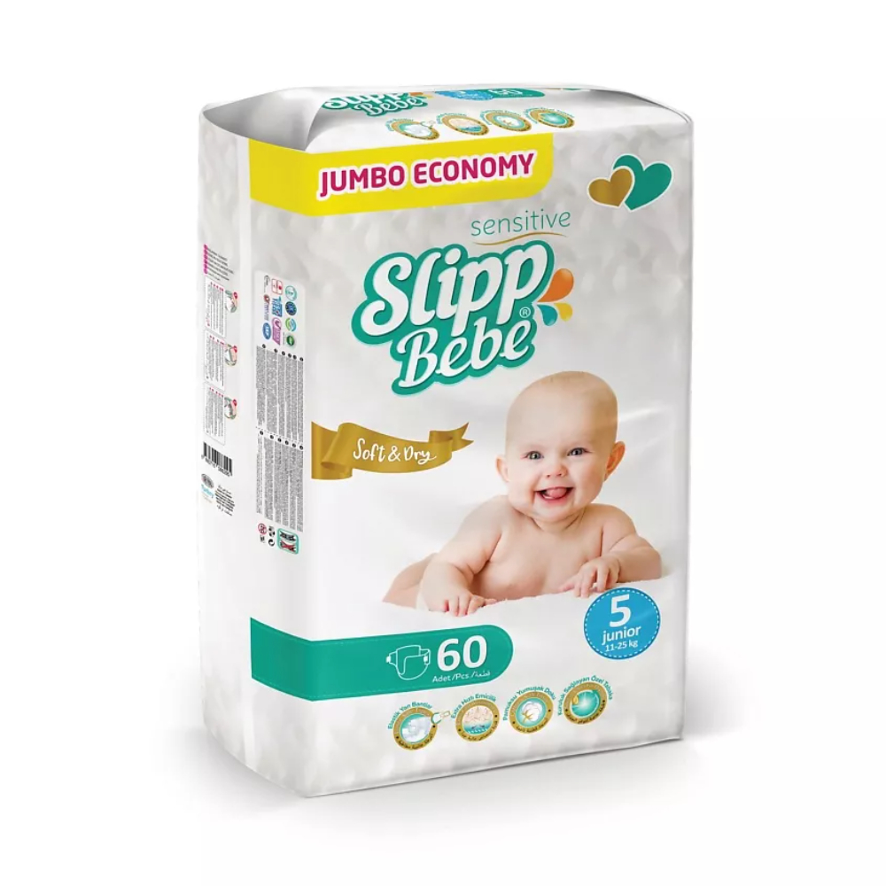 Подгузники Slipp Bebe Jumbo № 5 (11-25 кг) 60 шт