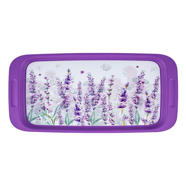 поднос ПОЛИМЕРБЫТ Lavender 43х26,8х2см прямоугольный пластик