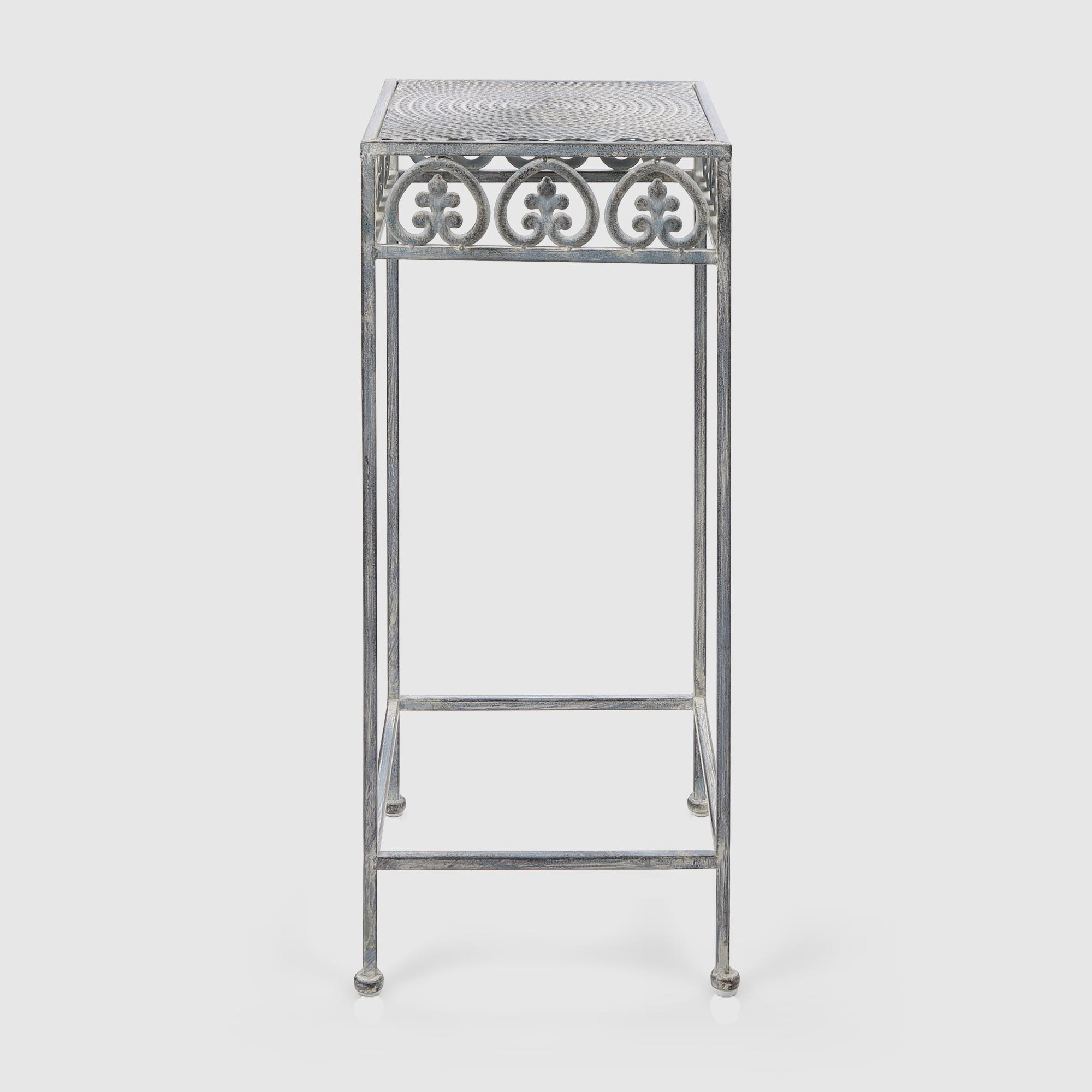 Подставка для цветов Anxi jiacheng металлическая серая 27x27x65 см