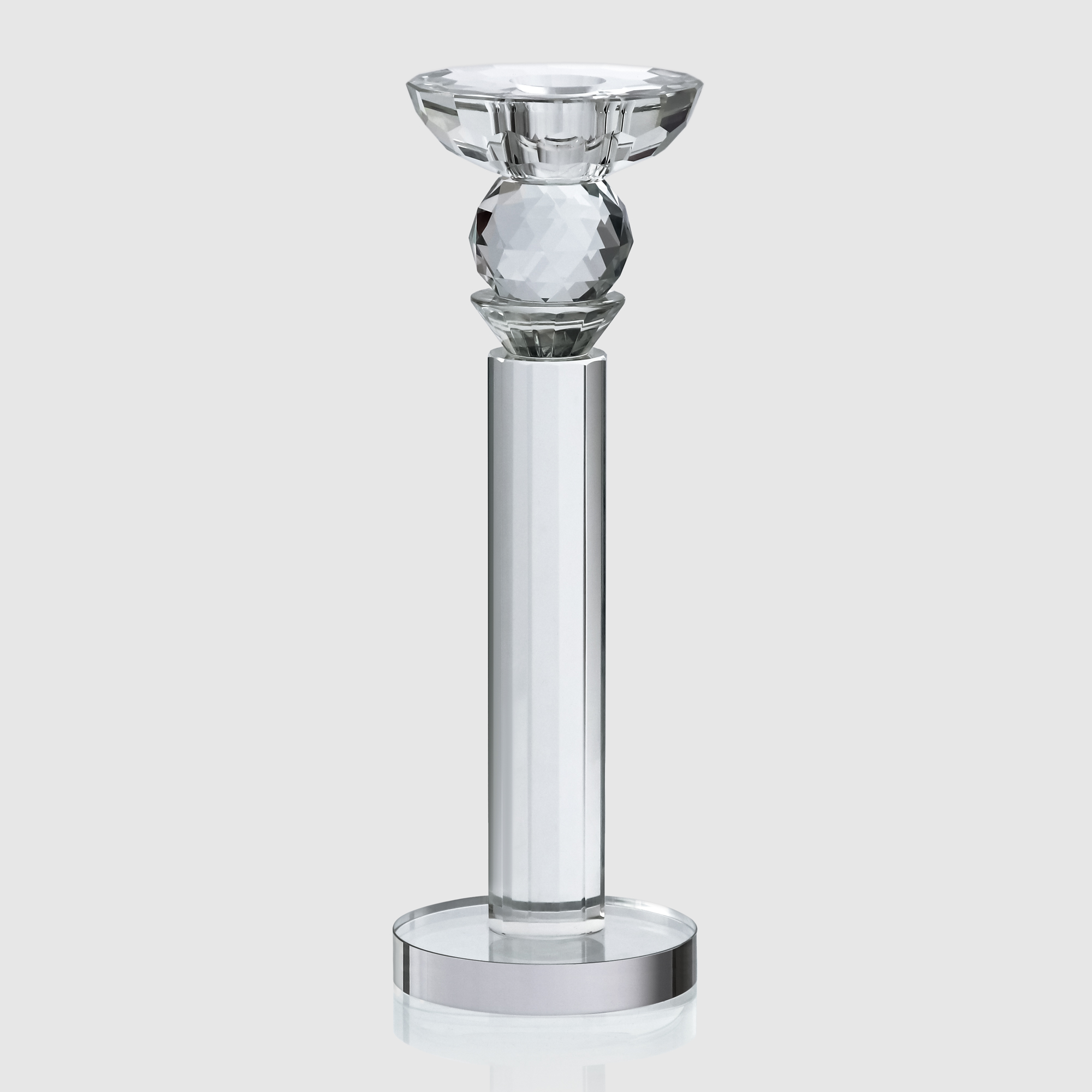 Подсвечник Crocus хрустальный, 1 свеча, высокий, 8х8х24 см