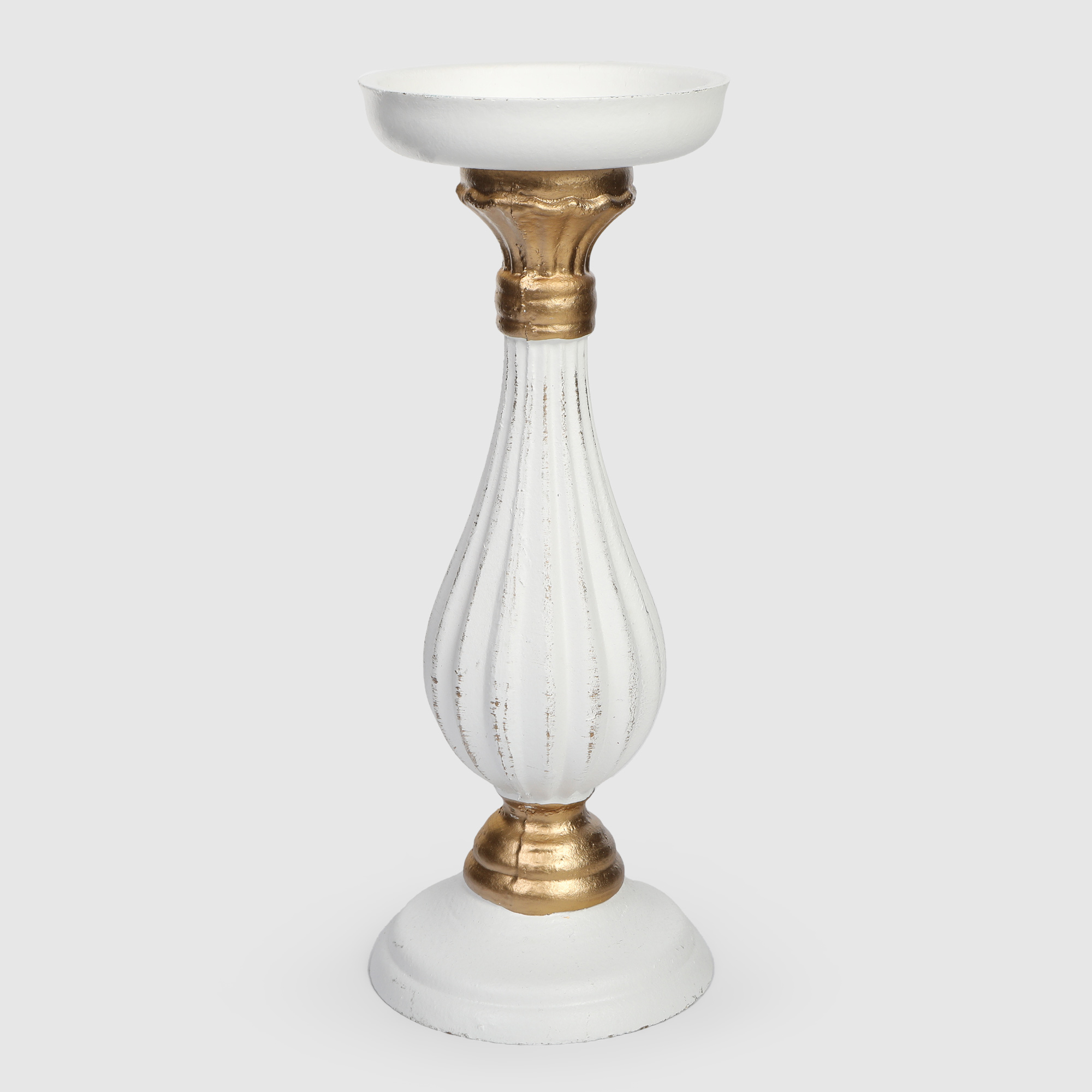 Подсвечник Mercury Deco белый, золото 10,5х28 см