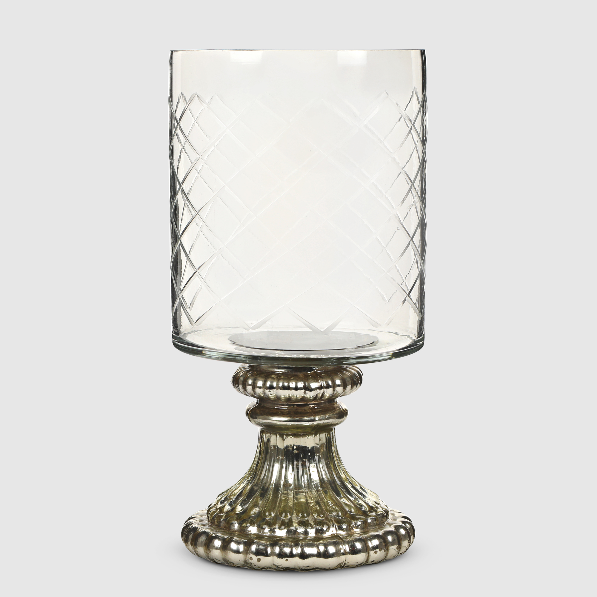 Подсвечник Mercury Deco стеклянный 12,5х25,5 см