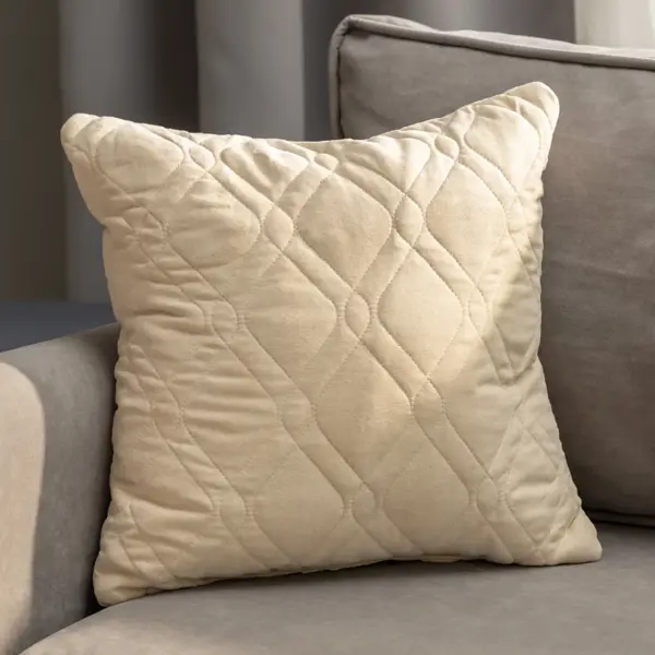 Подушка декоративная Linen Way 43x43 см замша кремовый