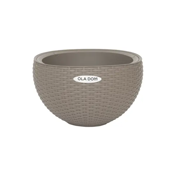 Подвесное кашпо Oladom Rattan Ø34 h20.9 см v5 л пластик серый без автополива