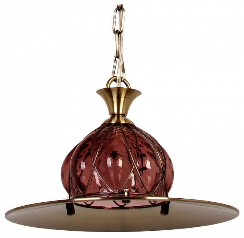 Подвесной светильник Abrasax Cornelia 2232/1(purple) цвет плафона/подвески Фиолетовый, цвет арматуры Бронза