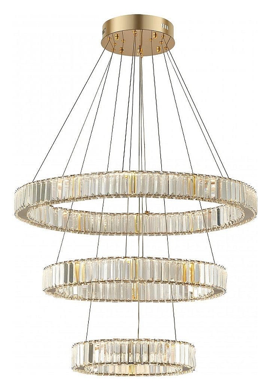 Подвесной светильник Arte Milano AM-9018 9018B.D800+600+400.H1350.LED G цвет плафона/подвески Золото, Прозрачный, цвет арматуры Золото