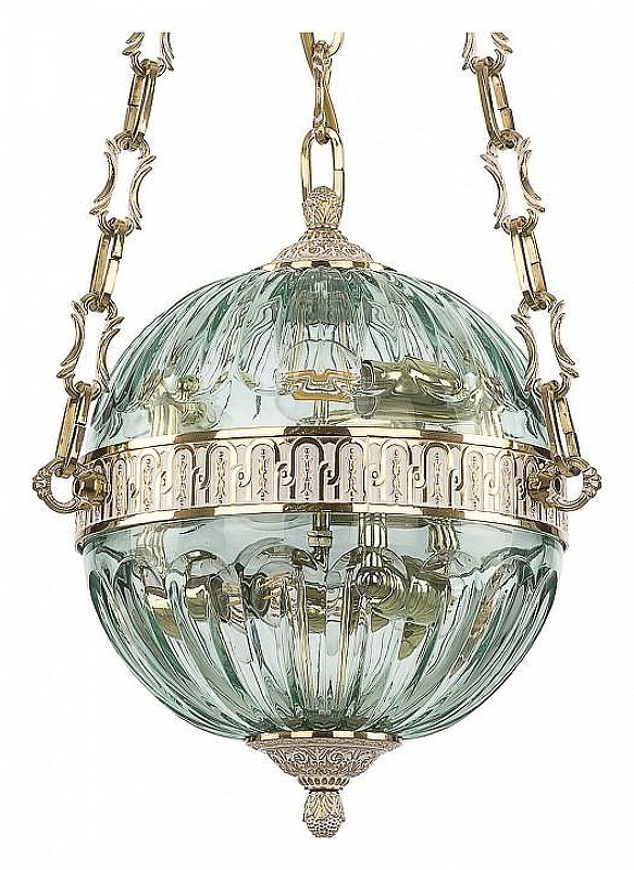 Подвесной светильник Bohemia Ivele Crystal 7100 71000P/25 GW Birusa/M-1H цвет плафона/подвески Бирюзовый, цвет арматуры Бронза