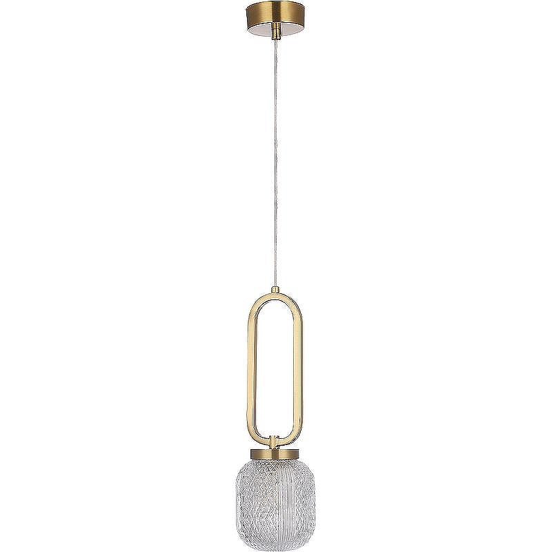 Подвесной светильник Crystal Lux Carolina SP1 V2 Brass цвет плафона/подвески Прозрачный, цвет арматуры Латунь