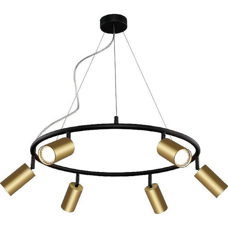 Подвесной светильник Crystal Lux CLT 015C6 D600 BL-GO цвет плафона/подвески Золото, цвет арматуры Черный