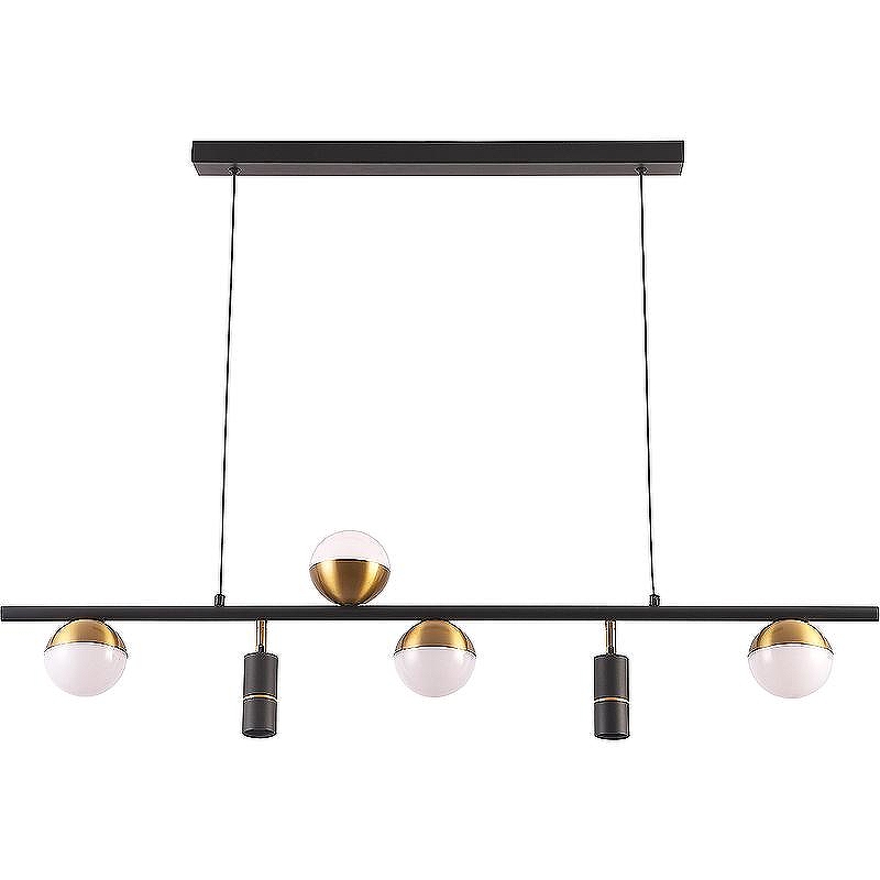 Подвесной светильник Crystal Lux CLT 047C6 L1000 BL-GO цвет плафона/подвески Черный, Белый, Золото, цвет арматуры Черный