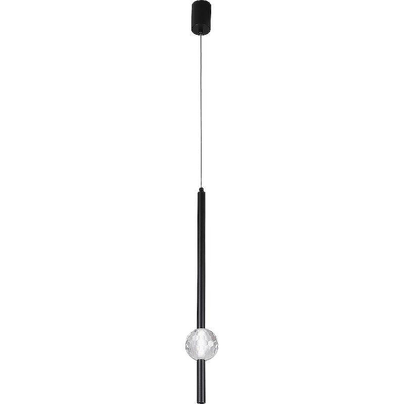 Подвесной светильник Crystal Lux Elvira SP8W LED 4000K Black цвет плафона/подвески Прозрачный, цвет арматуры Черный