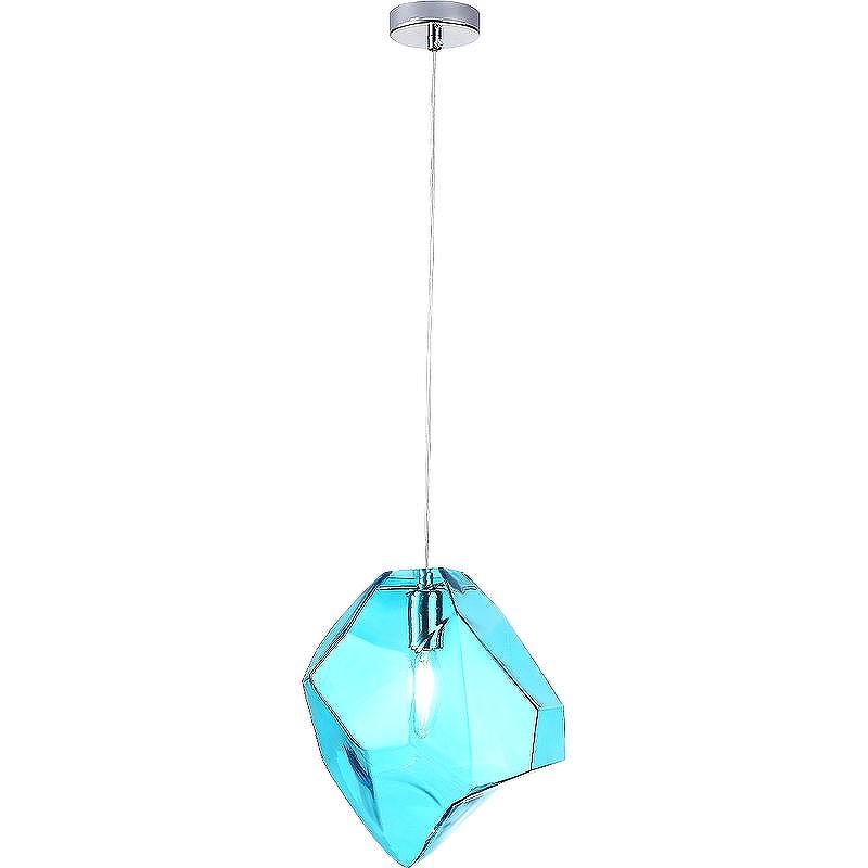 Подвесной светильник Crystal Lux Nuestro SP1 Chrome Blue цвет плафона/подвески Прозрачный, Синий, цвет арматуры Хром