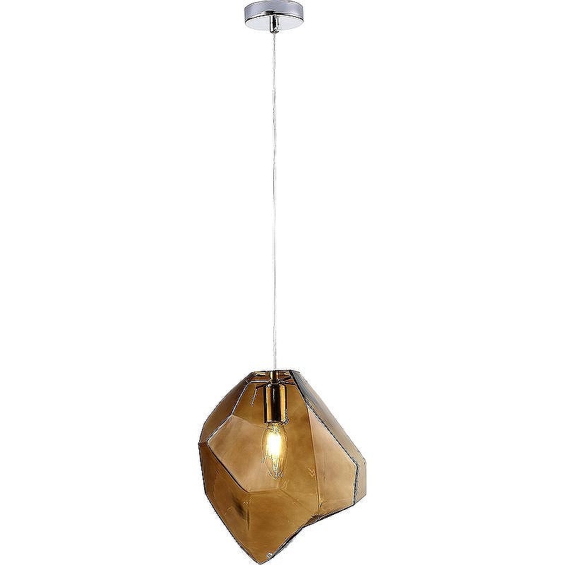 Подвесной светильник Crystal Lux Nuestro SP1 Chrome Brown цвет плафона/подвески Коричневый, Прозрачный, цвет арматуры Хром