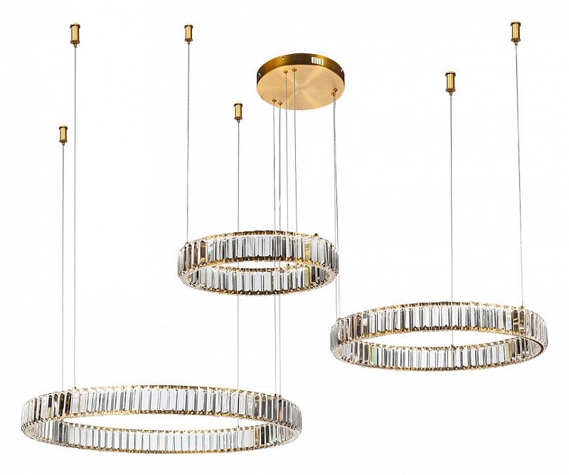 Подвесной светильник Divinare Renata 1135/17 SP-106 цвет плафона/подвески Прозрачный, цвет арматуры Латунь