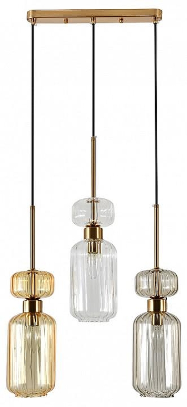 Подвесной светильник Escada GLOSS 1141/3S BG/CL/AM цвет плафона/подвески Бежевый, Прозрачный, Янтарный, цвет арматуры Бронза
