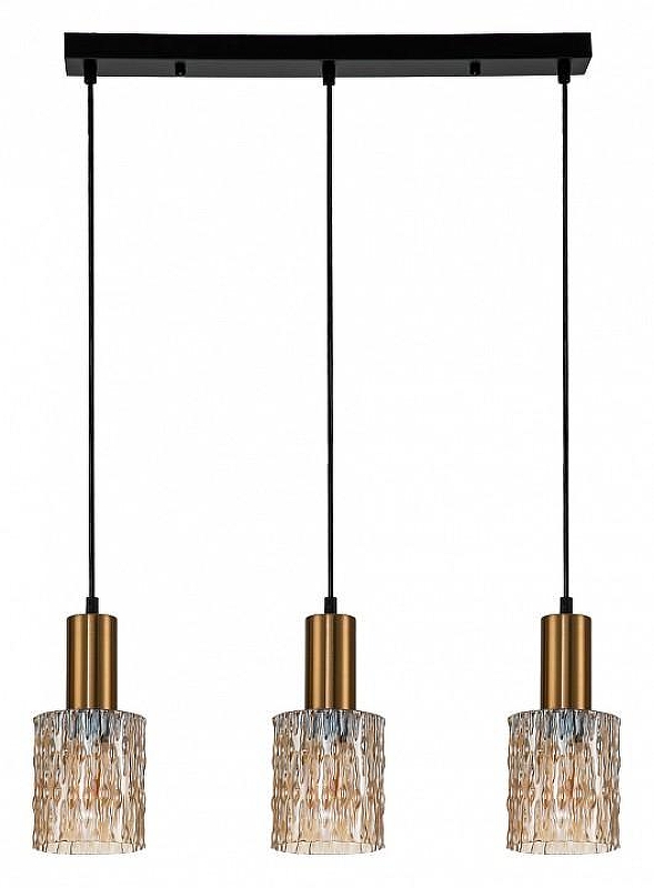 Подвесной светильник Escada Rain 10189/3S Brass цвет плафона/подвески Янтарный, цвет арматуры Золото, Черный