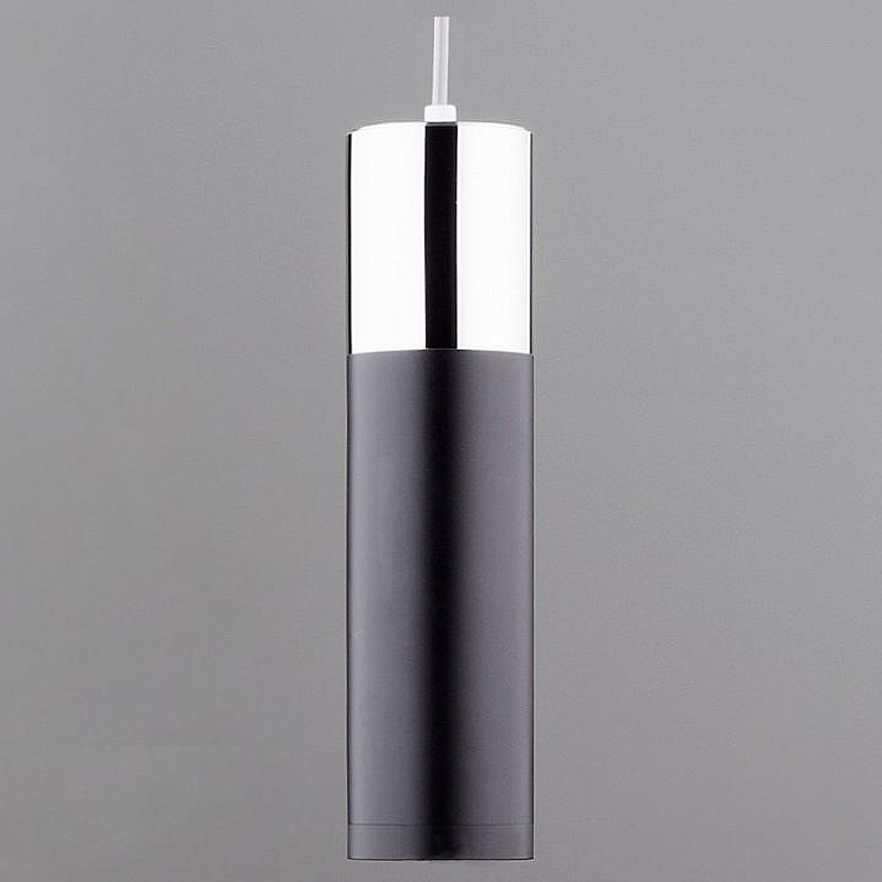 Подвесной светильник Eurosvet Double Topper 50135/1 LED хром/черный цвет плафона/подвески Черный, цвет арматуры Хром