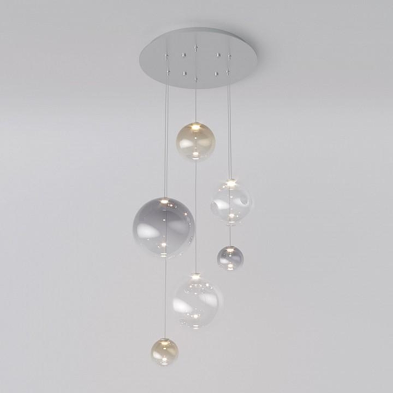 Подвесной светильник Eurosvet Wonder 50230 LED хром цвет плафона/подвески Светло-серый, Прозрачный, Оранжевый, цвет арматуры Хром