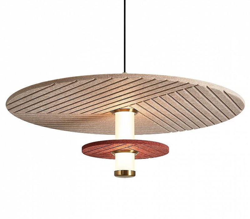 Подвесной светильник Freya Acoustic FR5494PL-L9TR цвет плафона/подвески Бежевый, Красный, цвет арматуры Черный