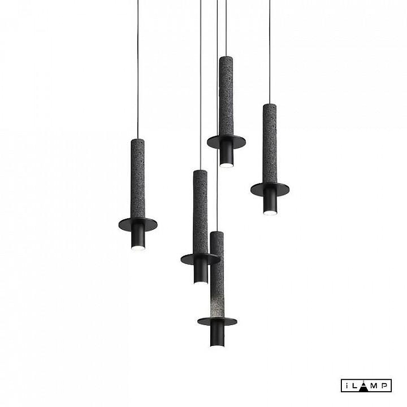 Подвесной светильник iLamp Lofty 10704P/1-D150 BK-GR цвет плафона/подвески Черный, Серый, цвет арматуры Антрацит
