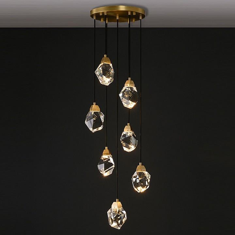 Подвесной светильник Imperiumloft Cr1stel-One01 193595-26 цвет плафона/подвески Прозрачный, цвет арматуры Латунь