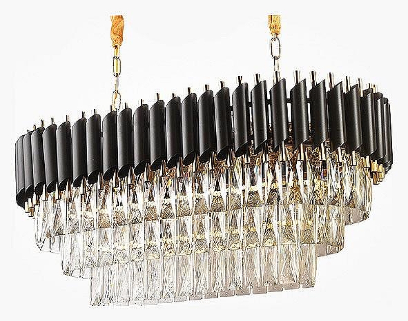 Подвесной светильник Imperiumloft Emp1re Black Rectangular Chandel1er Crystal 40.2893 цвет плафона/подвески Прозрачный, Хром, цвет арматуры Золото