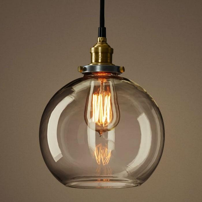 Подвесной светильник Imperiumloft Loft Clear Glass Sphere Cloche 40.189 цвет плафона/подвески Прозрачный, цвет арматуры Бронза
