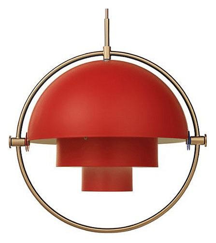 Подвесной светильник Imperiumloft Lou1s We1sdorff Gub1 Mult1-L1te 40.2316 цвет плафона/подвески Красный, цвет арматуры Латунь