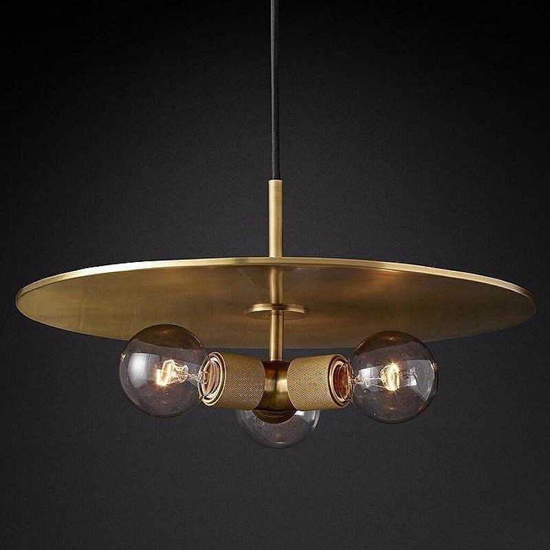 Подвесной светильник Imperiumloft Rh Ut1l1ta1re D1sk Tr1ple Pendant 40.2339 цвет плафона/подвески Латунь, цвет арматуры Латунь