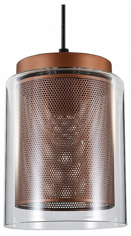 Подвесной светильник Indigo Alleanza 10023/1P Brass цвет плафона/подвески Бронза, Прозрачный, цвет арматуры Черный