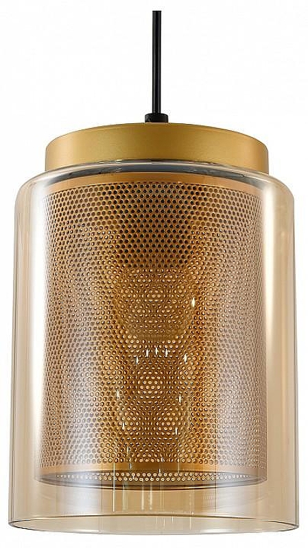 Подвесной светильник Indigo Alleanza 10023/1P Gold цвет плафона/подвески Золото, Прозрачный, цвет арматуры Черный