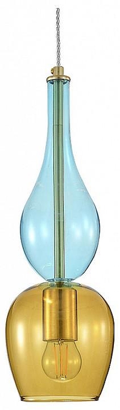 Подвесной светильник Indigo Millefiori 11065/1P Amber цвет плафона/подвески Янтарный, цвет арматуры Бронза