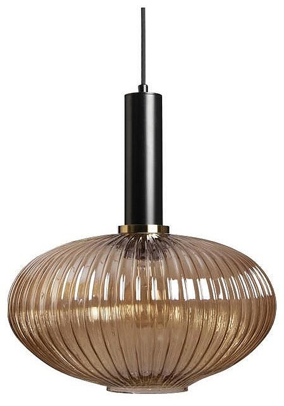 Подвесной светильник Loft it 1r1s 1 2071-C+BL цвет плафона/подвески Оранжевый, цвет арматуры Латунь, Черный