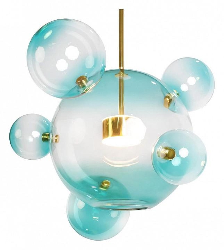 Подвесной светильник Loft it Bolle 2027-P6 Blue цвет плафона/подвески Голубой, цвет арматуры Золото