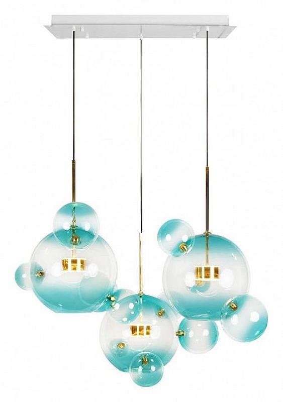 Подвесной светильник Loft it Bolle 2027-S3 Blue цвет плафона/подвески Голубой, цвет арматуры Золото