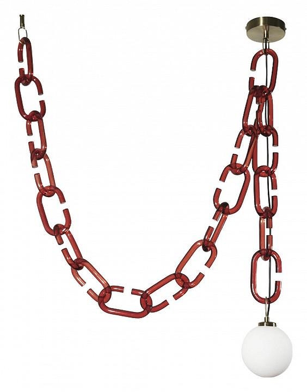 Подвесной светильник Loft it Cha1n 10128C Red цвет плафона/подвески Белый, цвет арматуры Золото, Красный