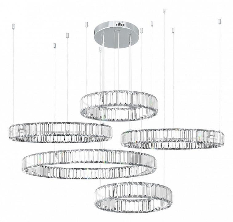 Подвесной светильник Loft it Crystal r1ng 10135/5 Chrome цвет плафона/подвески Прозрачный, цвет арматуры Хром
