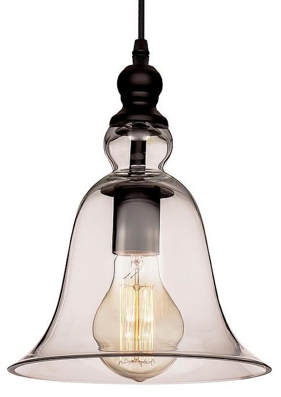 Подвесной светильник Loft it Glass Bell LOFT1812 цвет плафона/подвески Прозрачный, цвет арматуры Черный